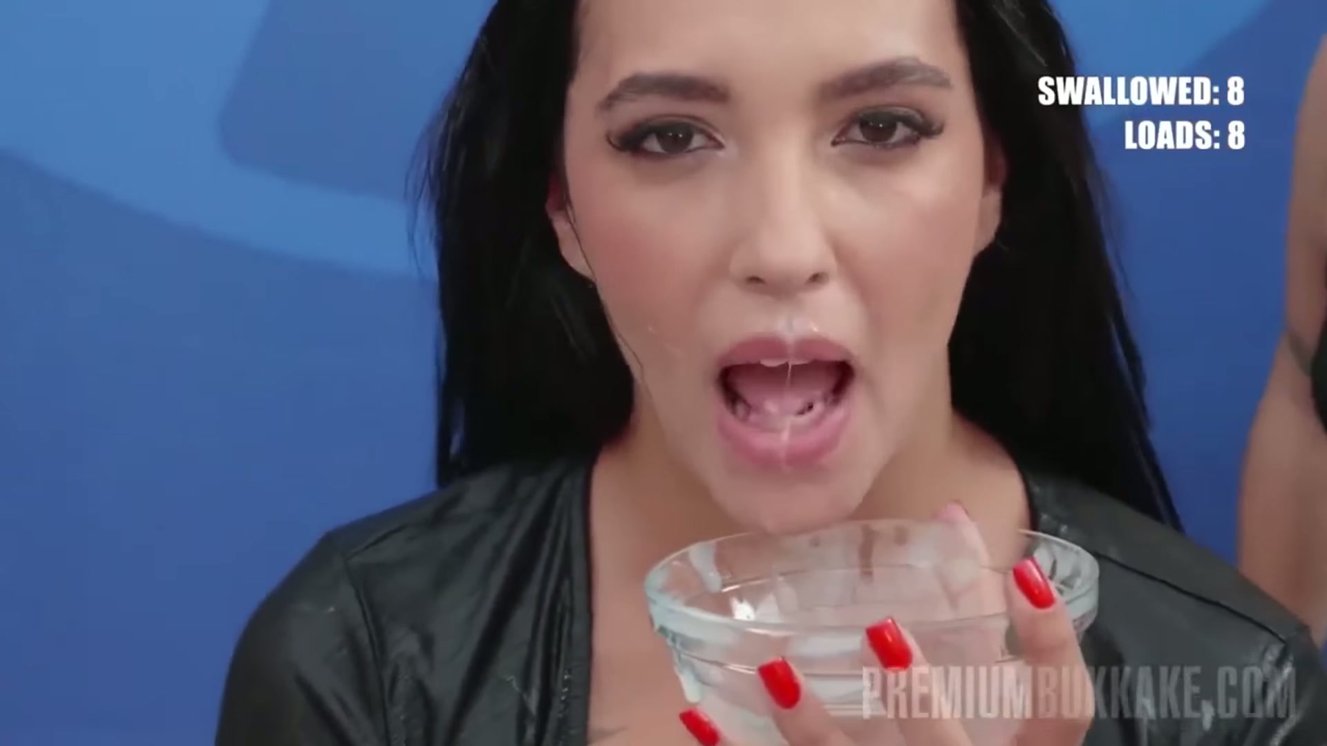 The taste makes her lick her lips
