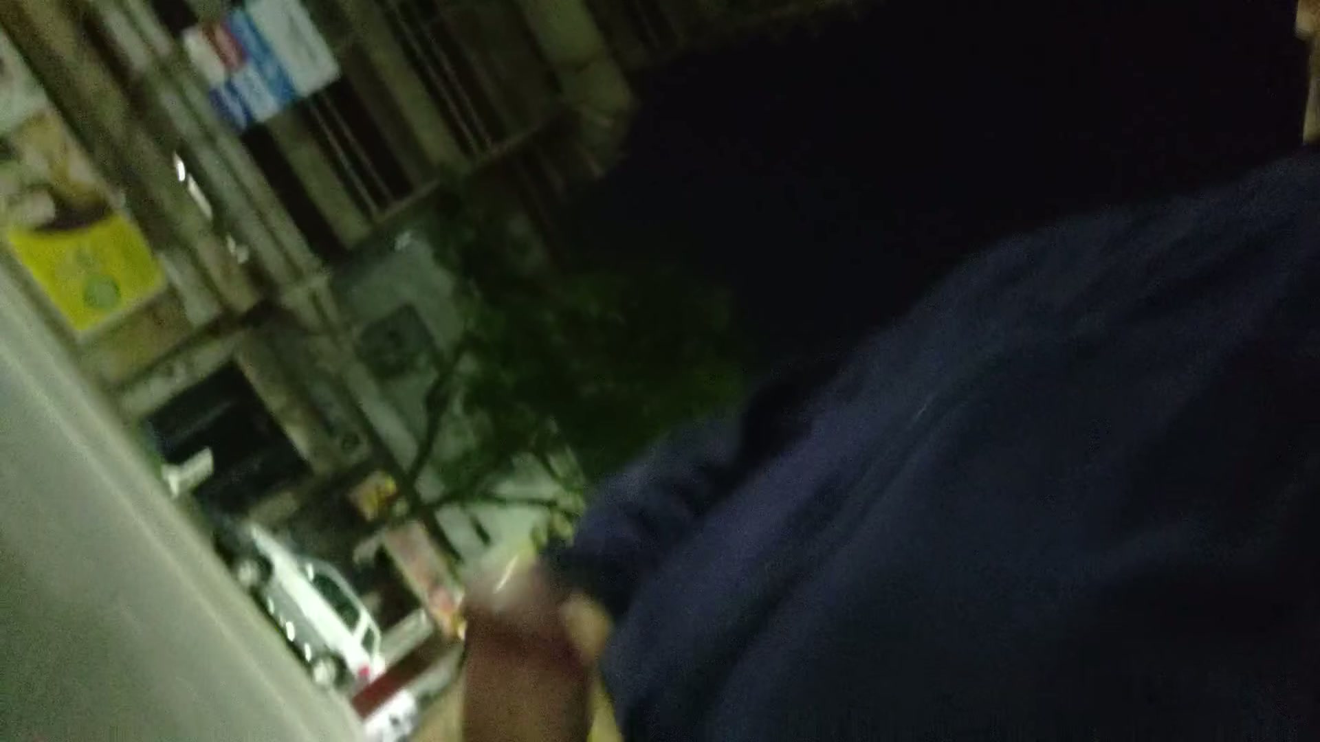 flashing it on the street at night