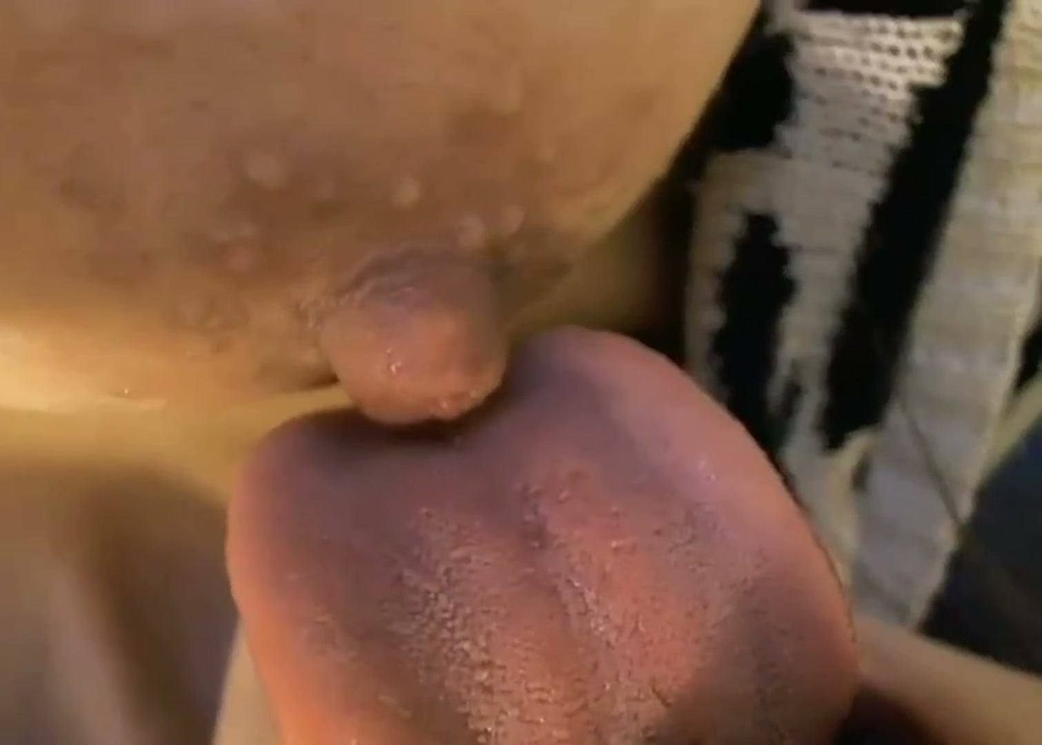 Closeup nipple play