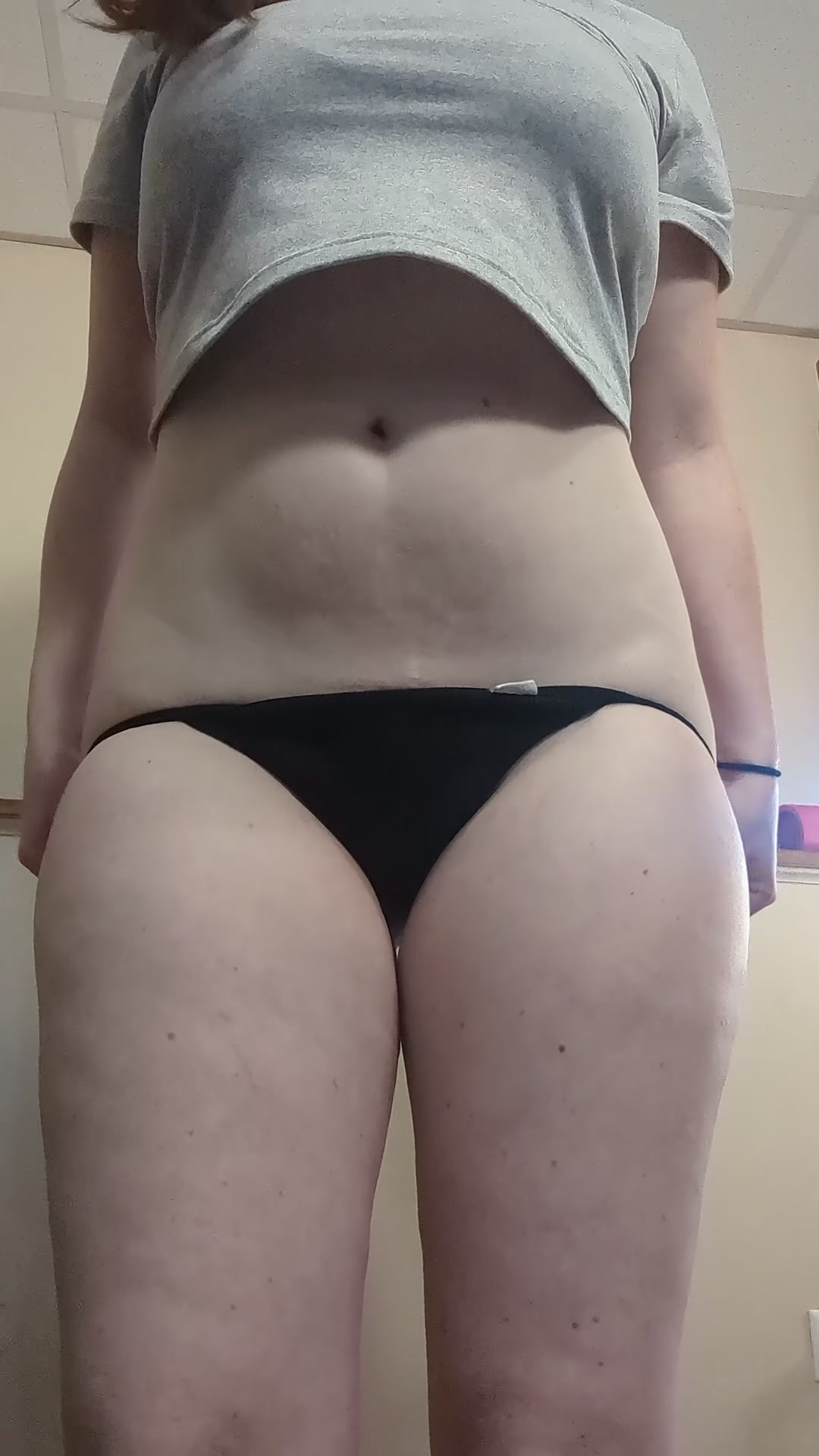 Showing of my mound in my little thong