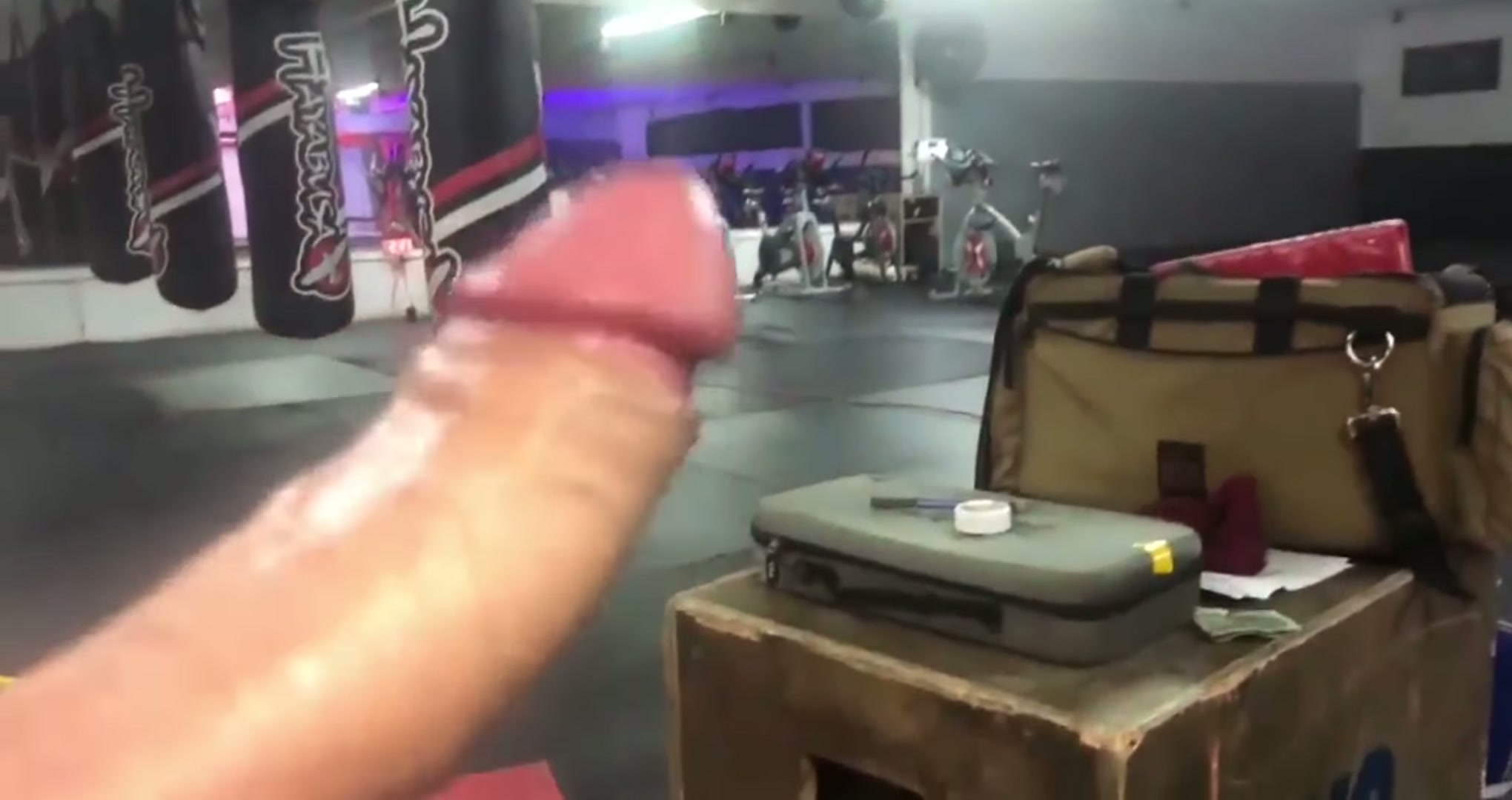 Bent over at the gym