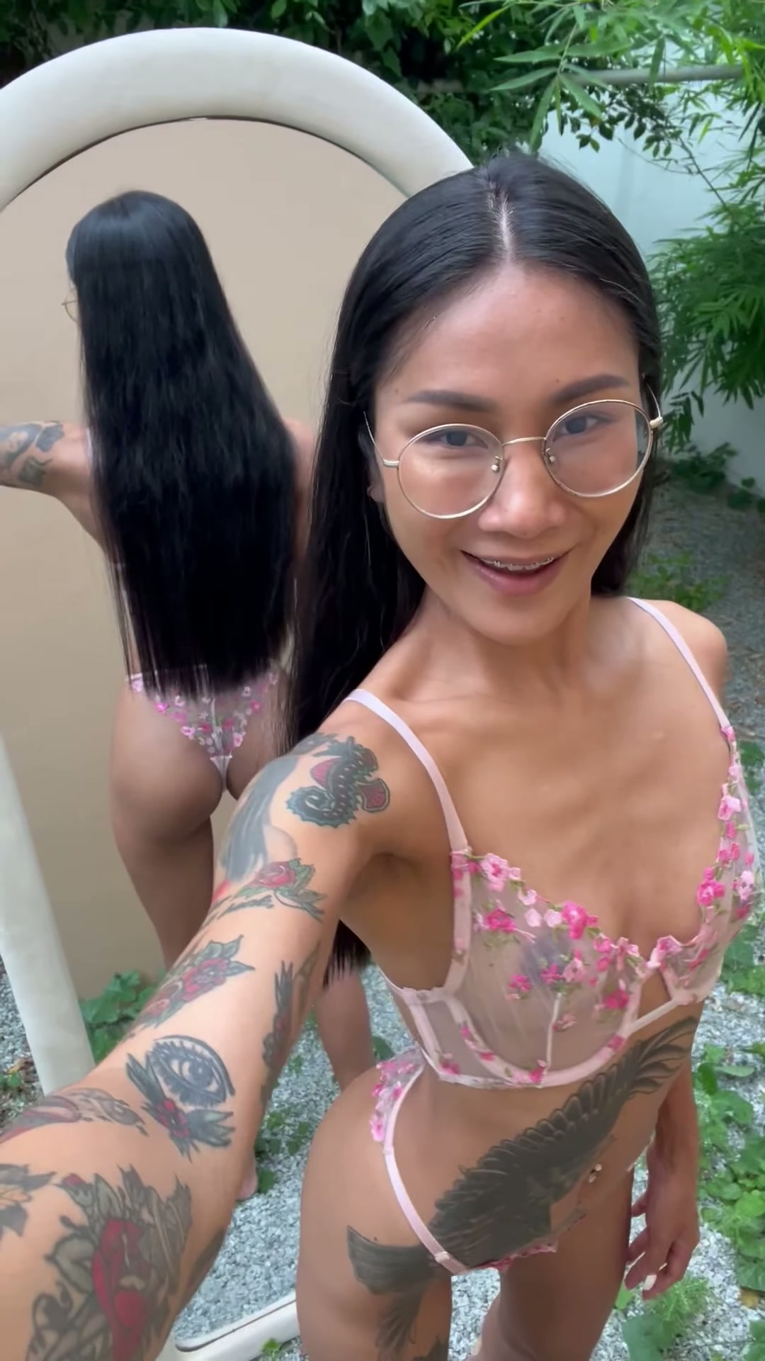 Braces girl with tight little ass