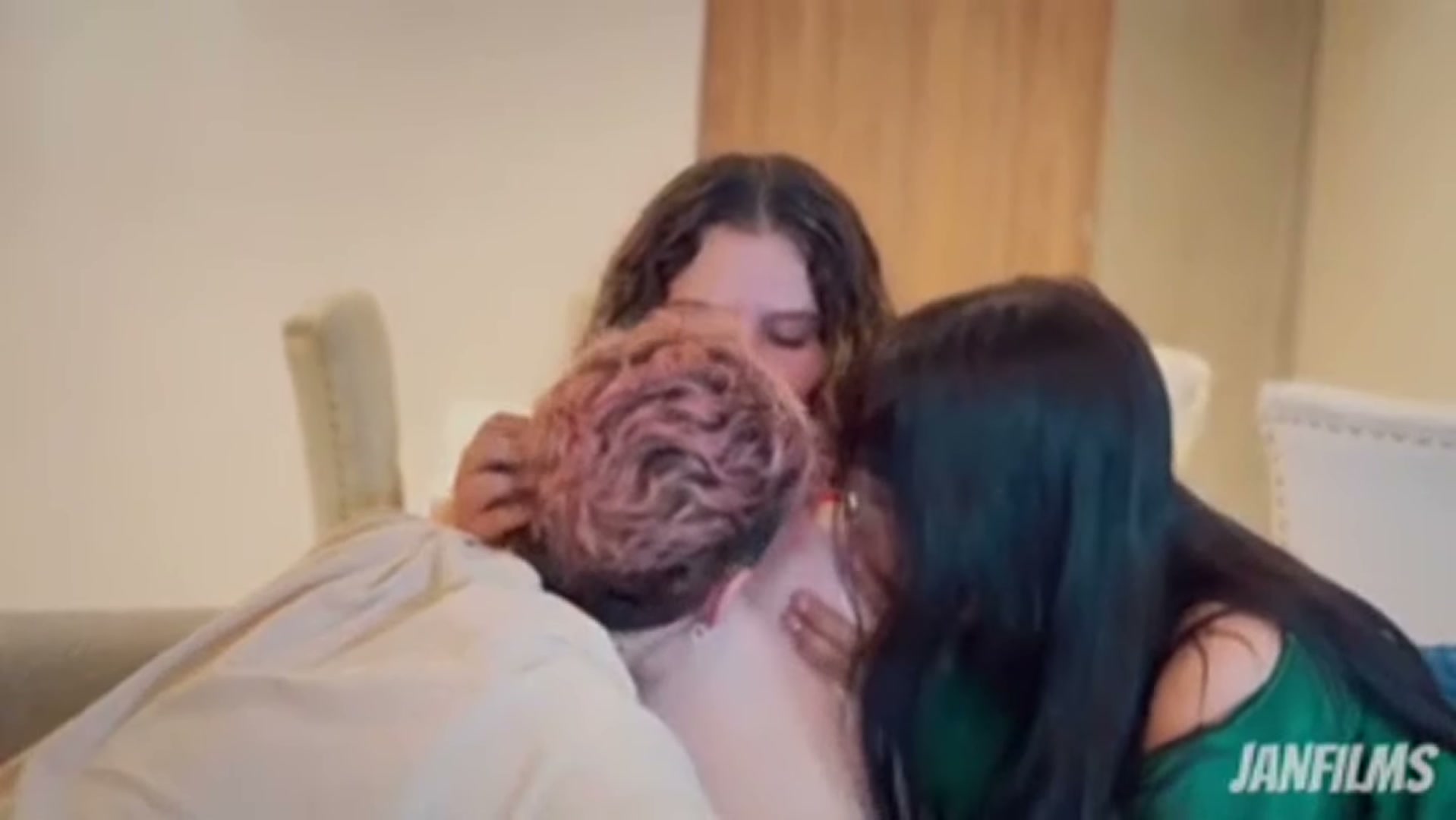 [r/breastsucking] Curlyheaded Latina getting both of her big titties sucked