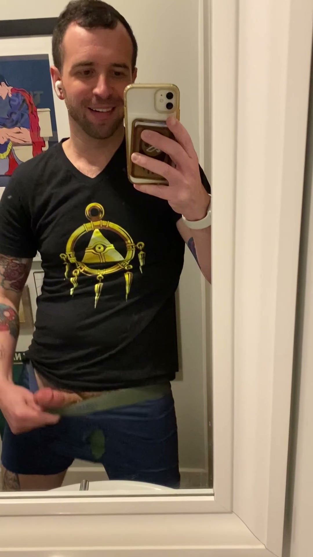 Got turned on during my last tattoo so went to the bathroom so yall could see.
