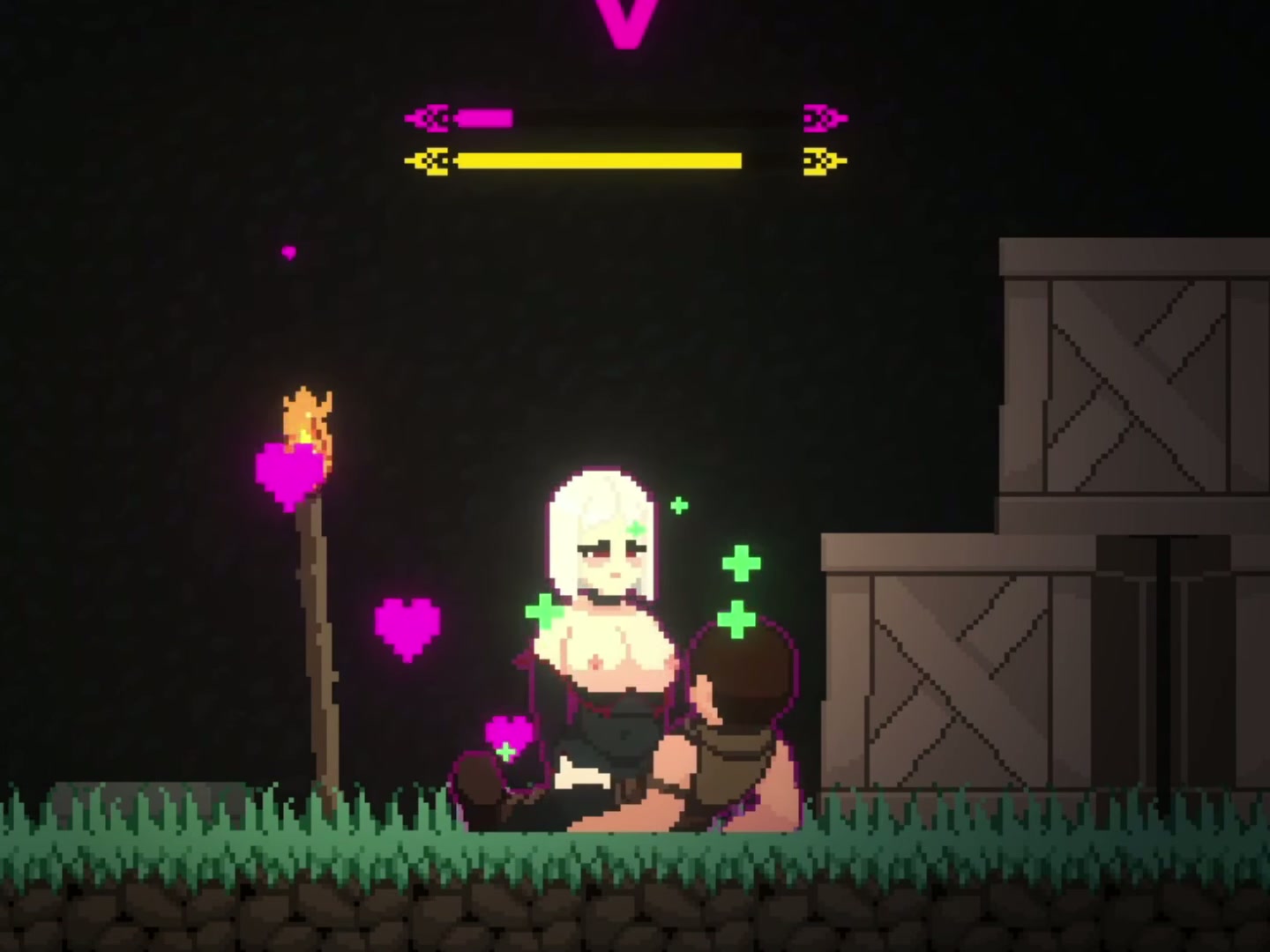 Being used for healing (Vampire's Knight, pixel sidescroller)
