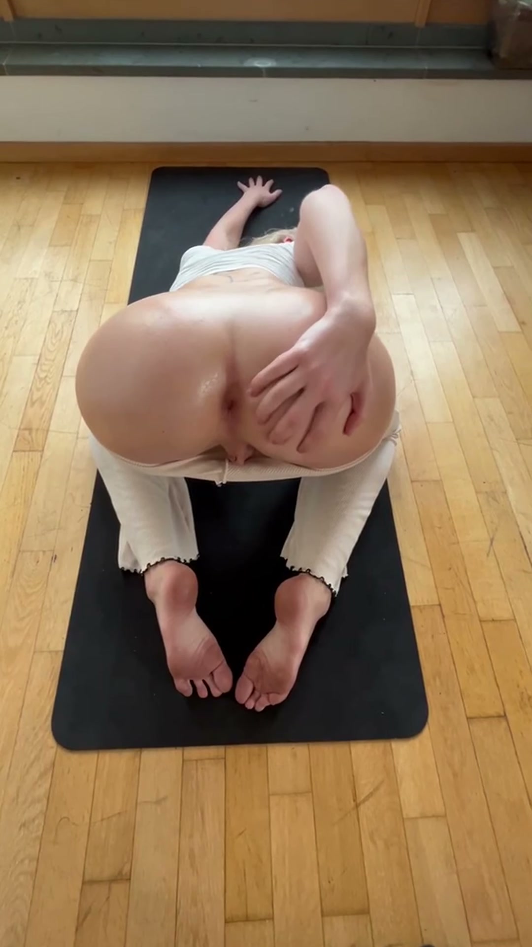 Morning yoga looks a little different with me around