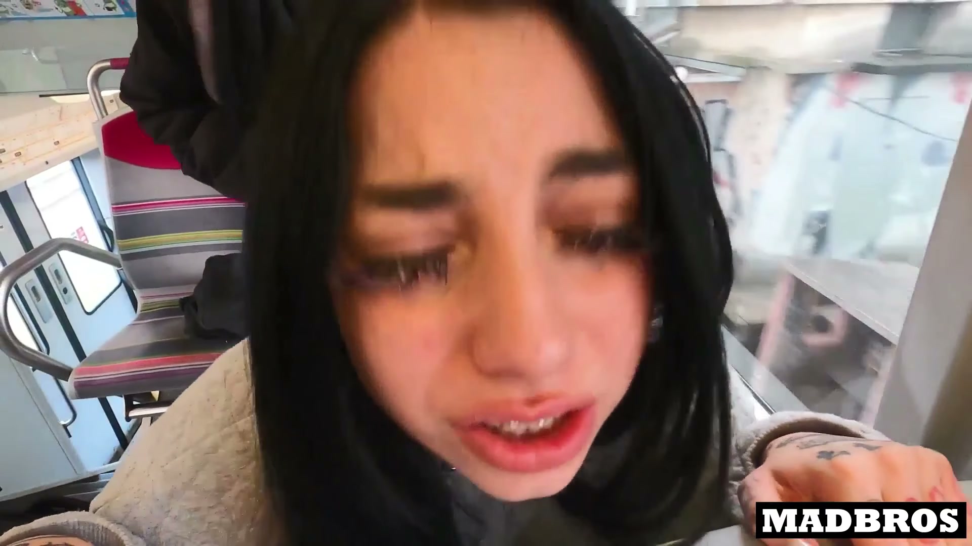 Latina girl getting fucked in a train
