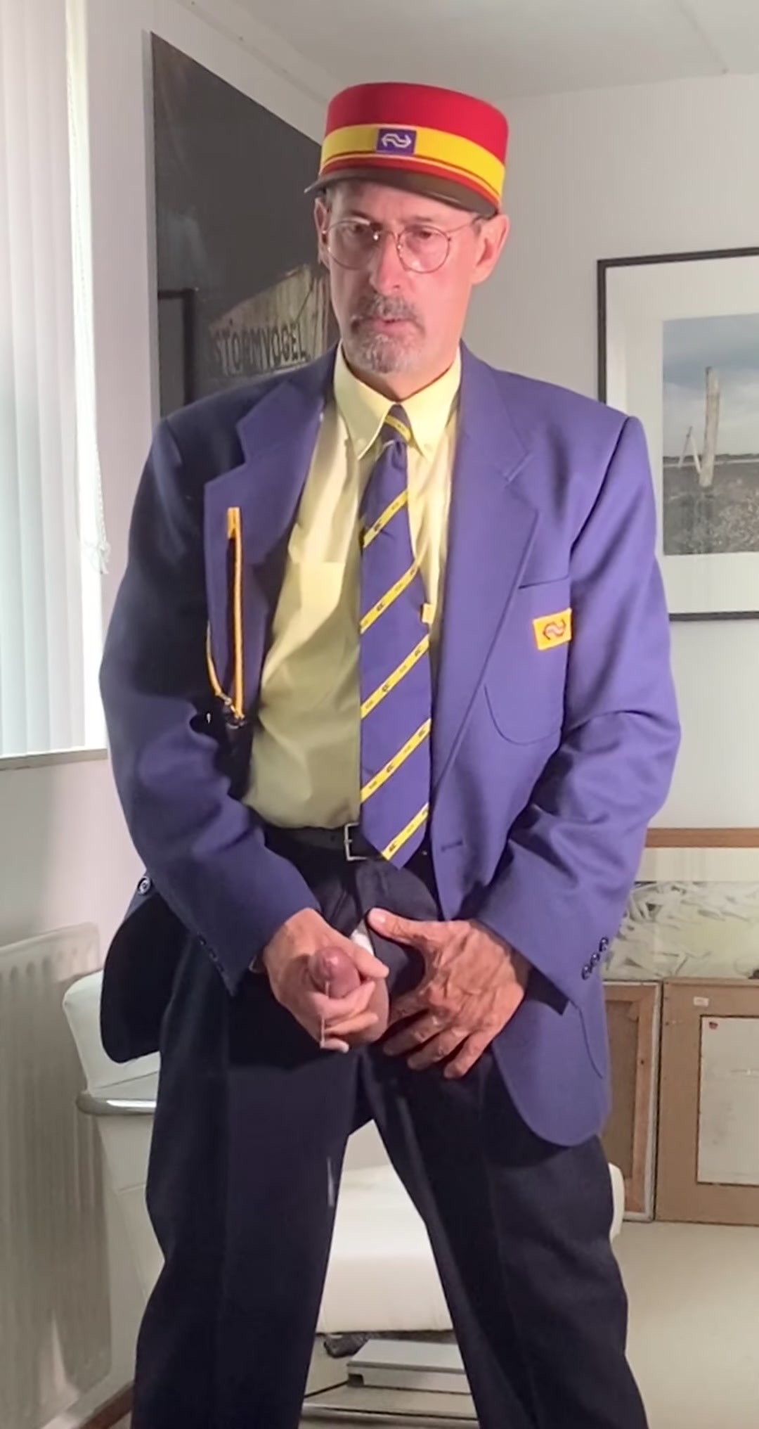 Dutch train conductor jerks off
