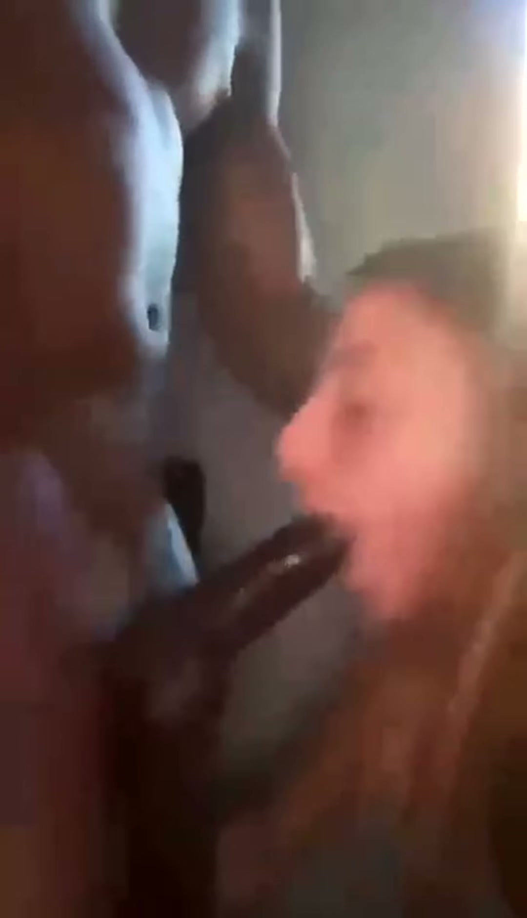 Holstering a fat cock in her throatpussy