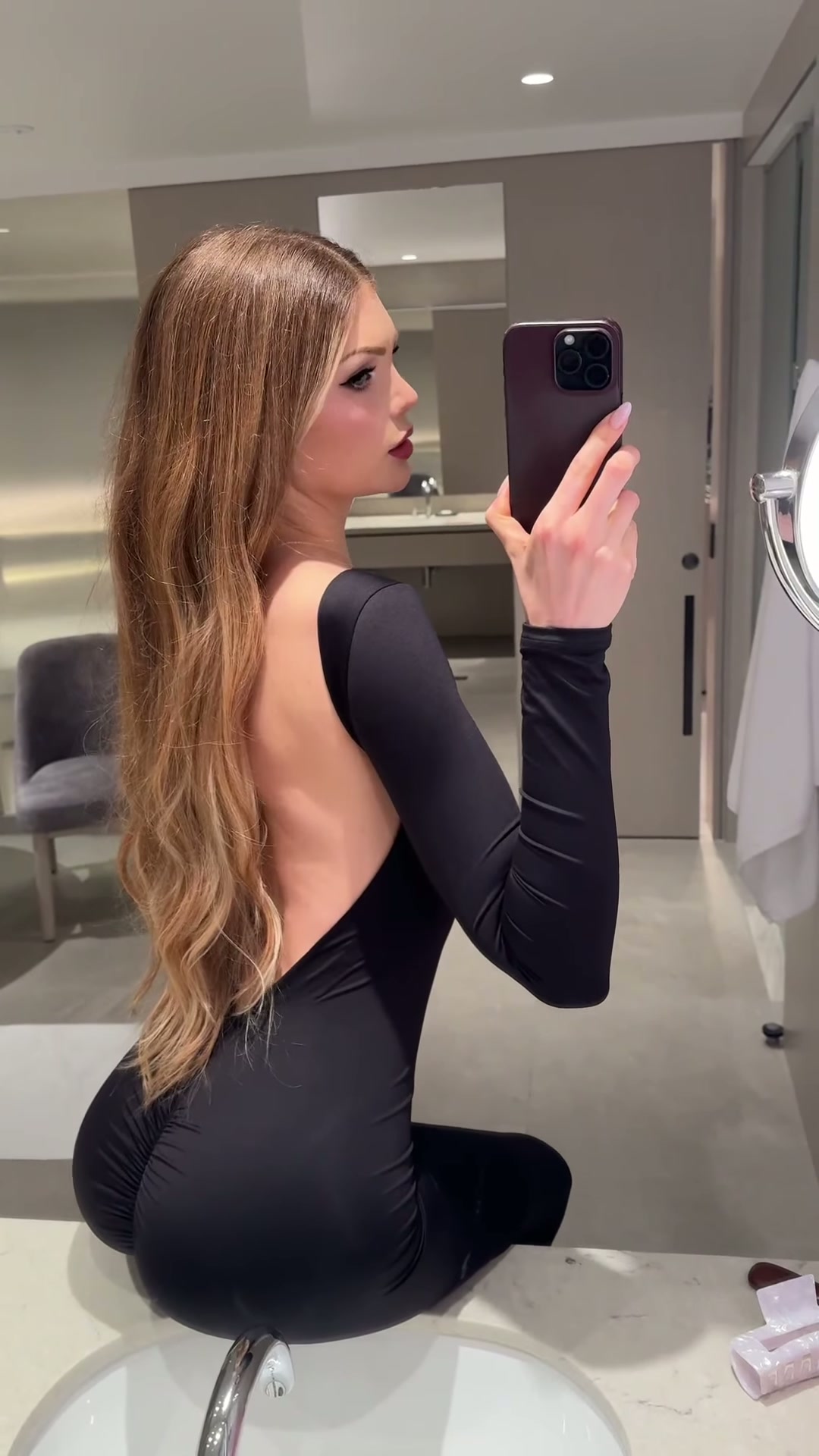 Flipping my long natural hair