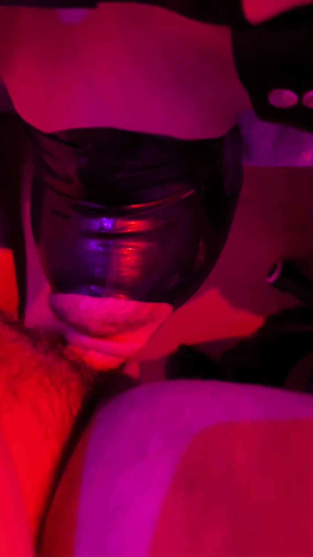 I'm just a wet hole. Harnessed, masked and locked. #gagthefag