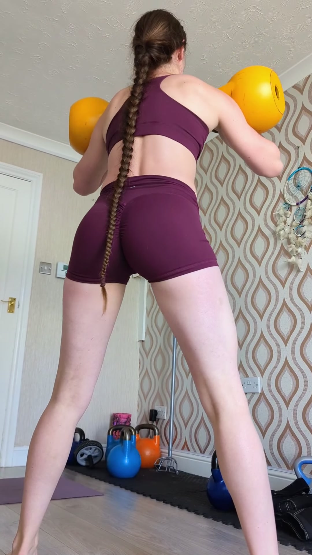 So close to my hair touching the floor to mark my reps