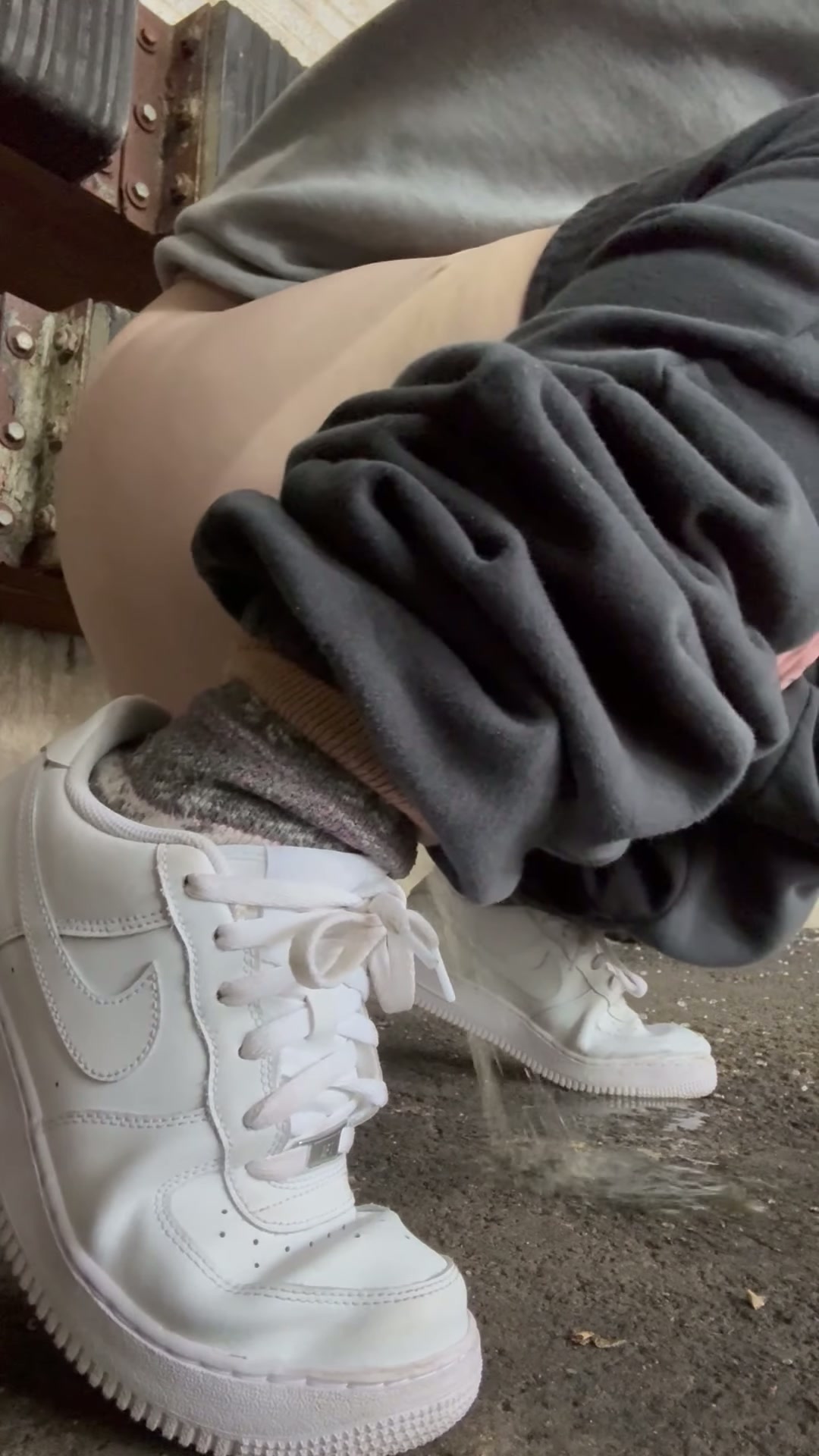 Peeing outside without dirtying up the kicks is a talent