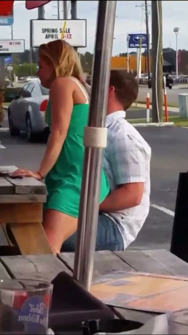 Dude fingering Her Girl In A Crowded Cafe [00:00]