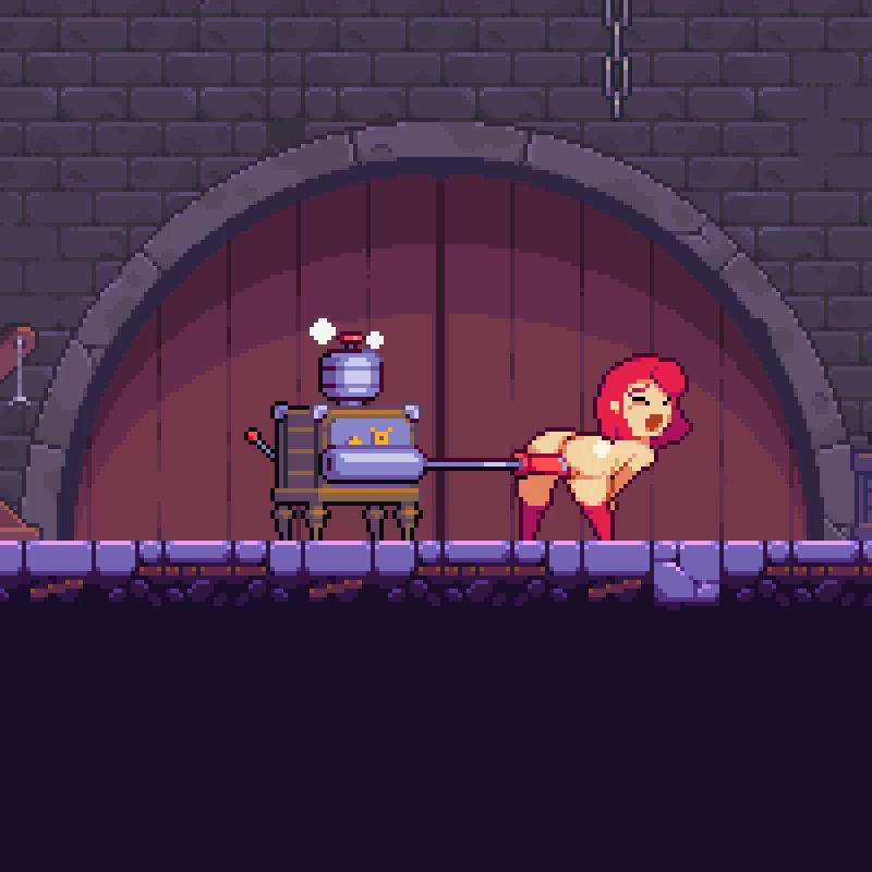Scarlet enjoying the miracle of steam power. This is an animation I created for our upcoming game