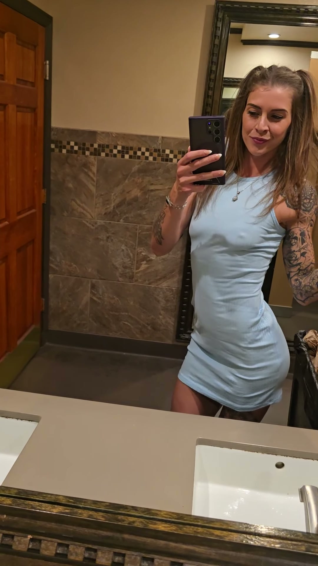 Lunch dates are better with no bra