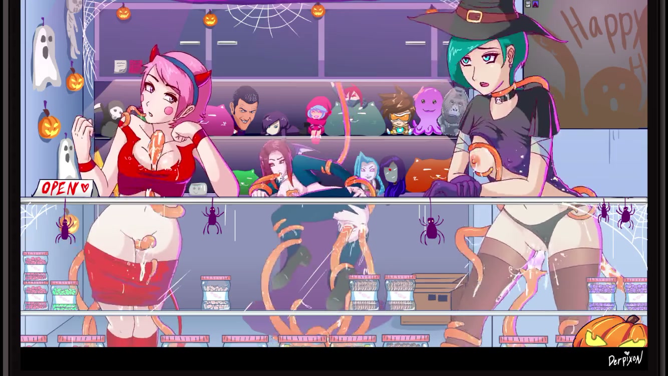 Female shopkeepers getting fucked by their tentacle customer again (Derpixon)