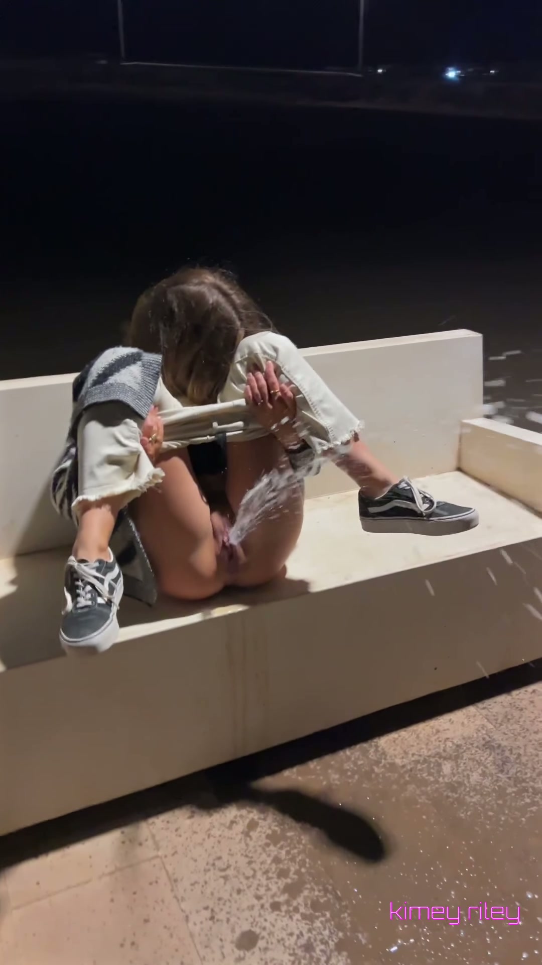 Power piss on a sidewalk after few beers!