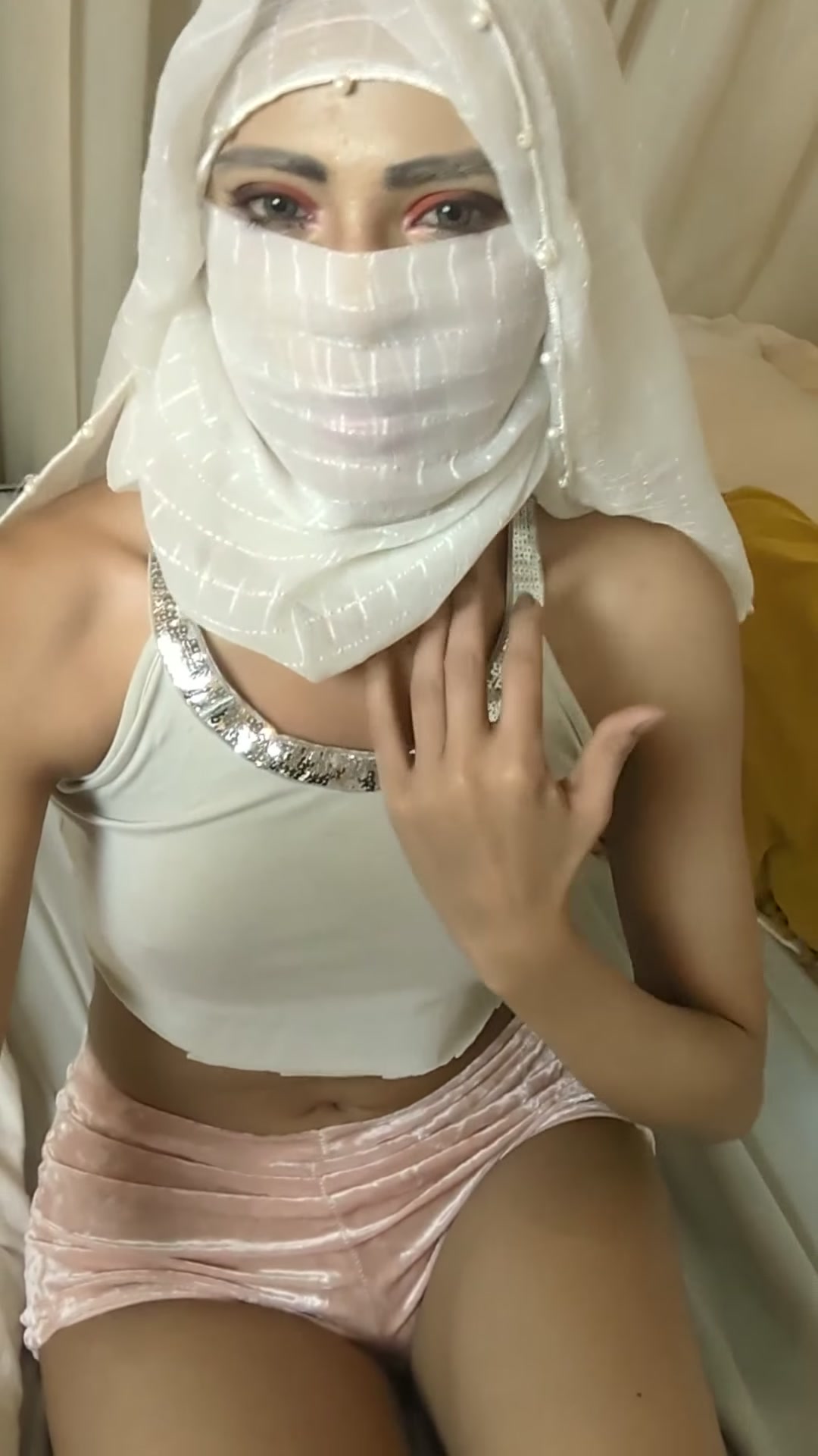 Come stain my white hijab with your white cum