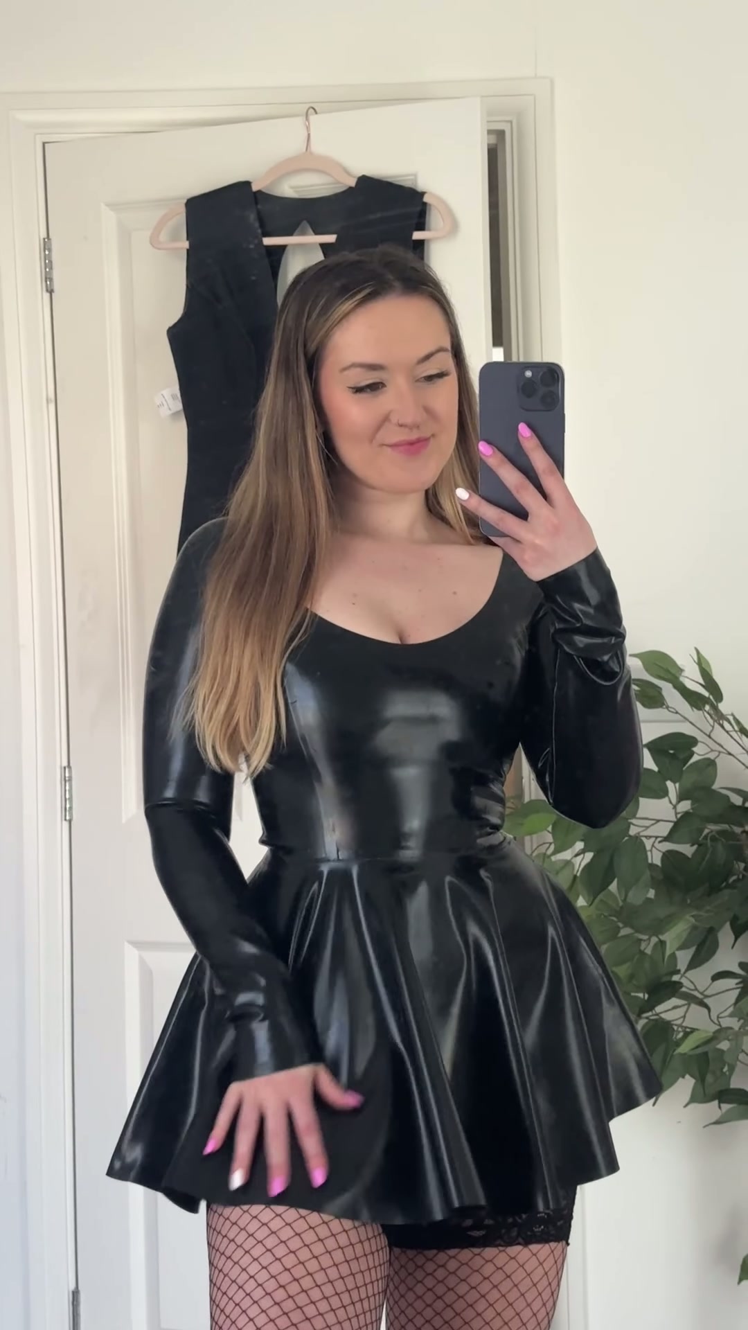 I have such a weakness for latex skater dresses