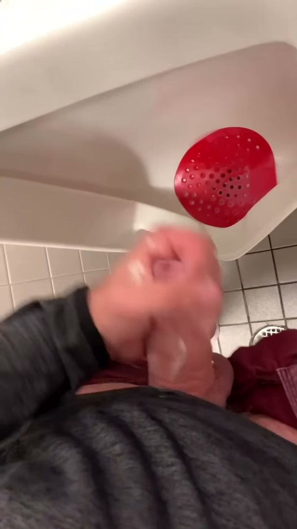 Nothing makes me shoot harder than stroking myself with another dude’s cum. Caught this guy stroking at some urinals and luckily he let me join.