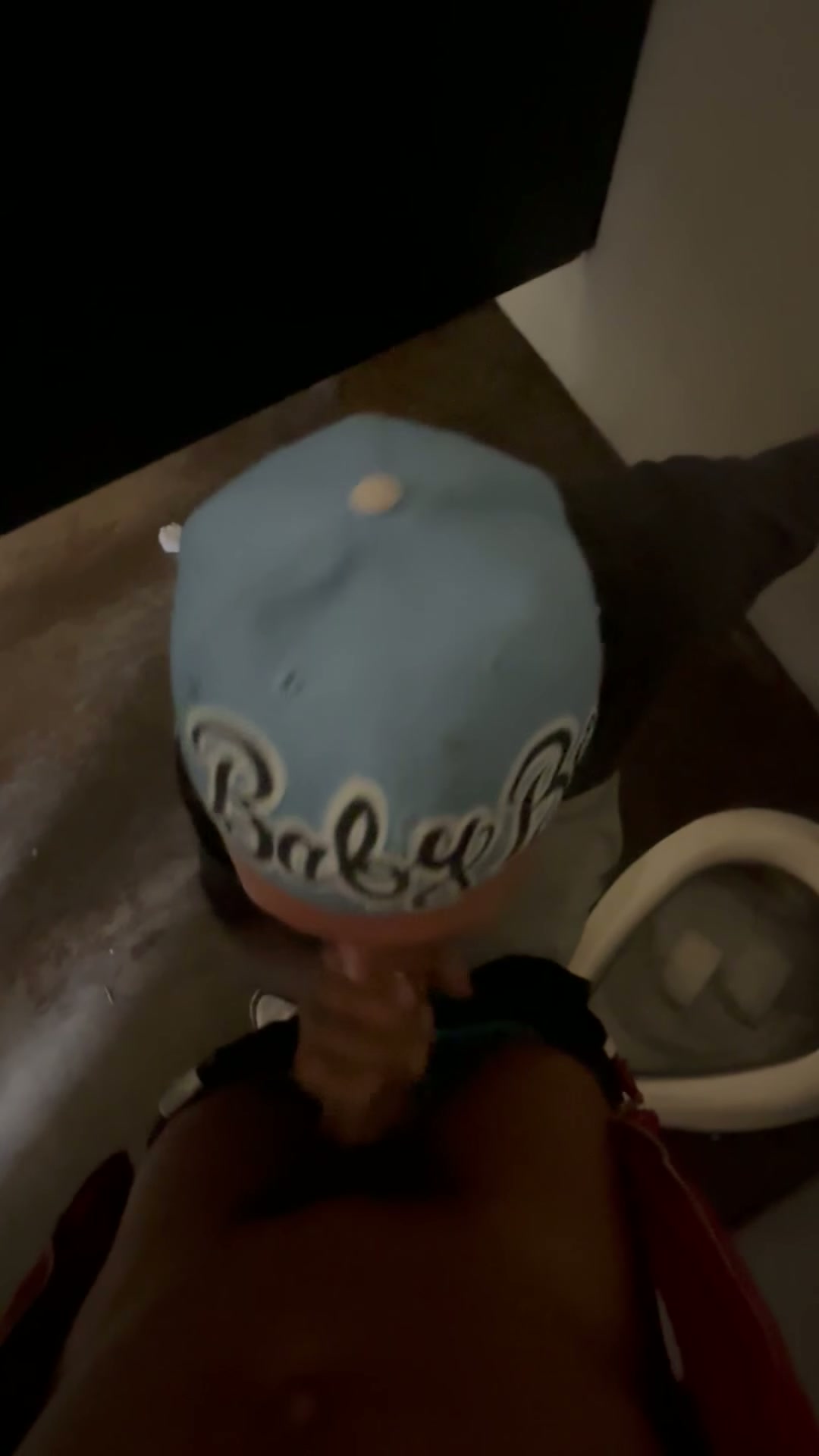 Restroom blowjob.