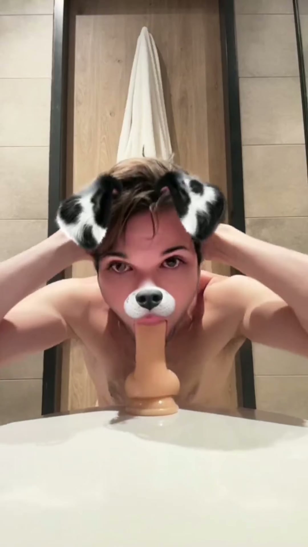 Gagging on my dildo so men see me as porn