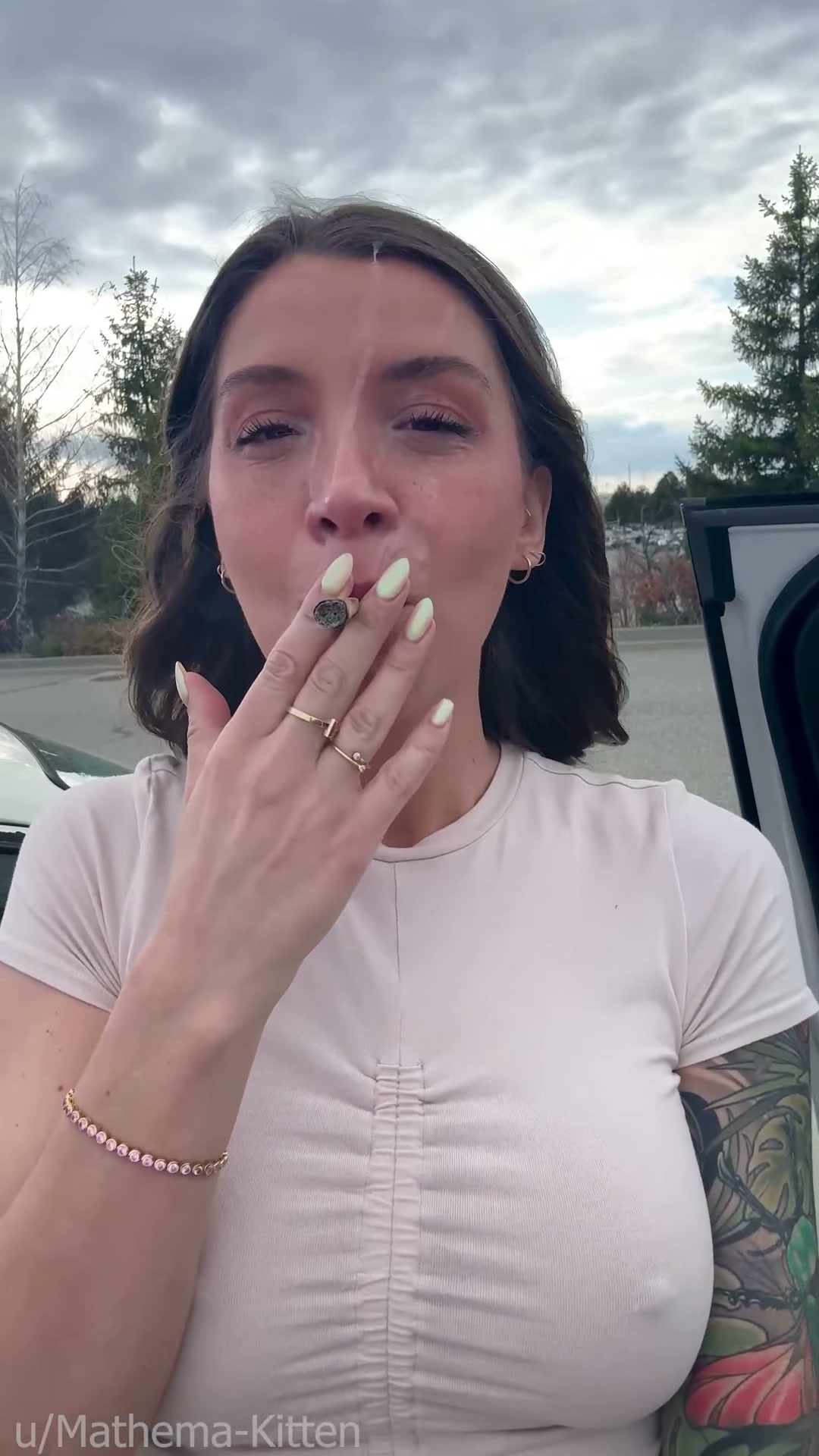 showing off my facial while I smoke a little J