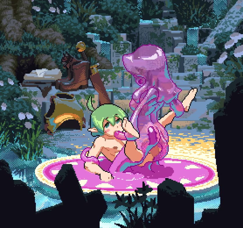  Pinned and milked by a slime girl~♥ 