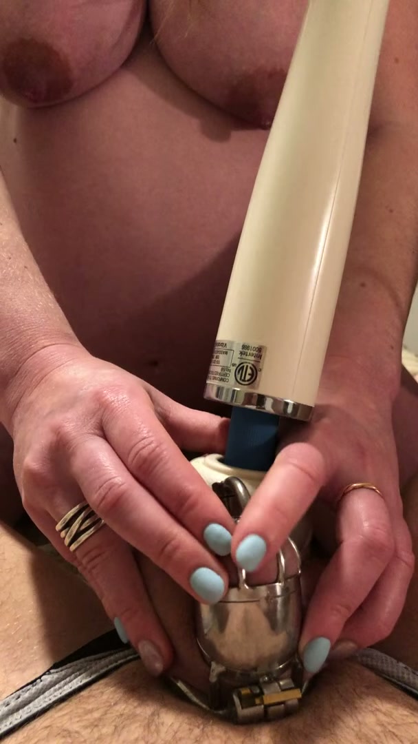 Pregnant keyholder girlfriend giving me the only ruined orgasm I was allowed for 9 months