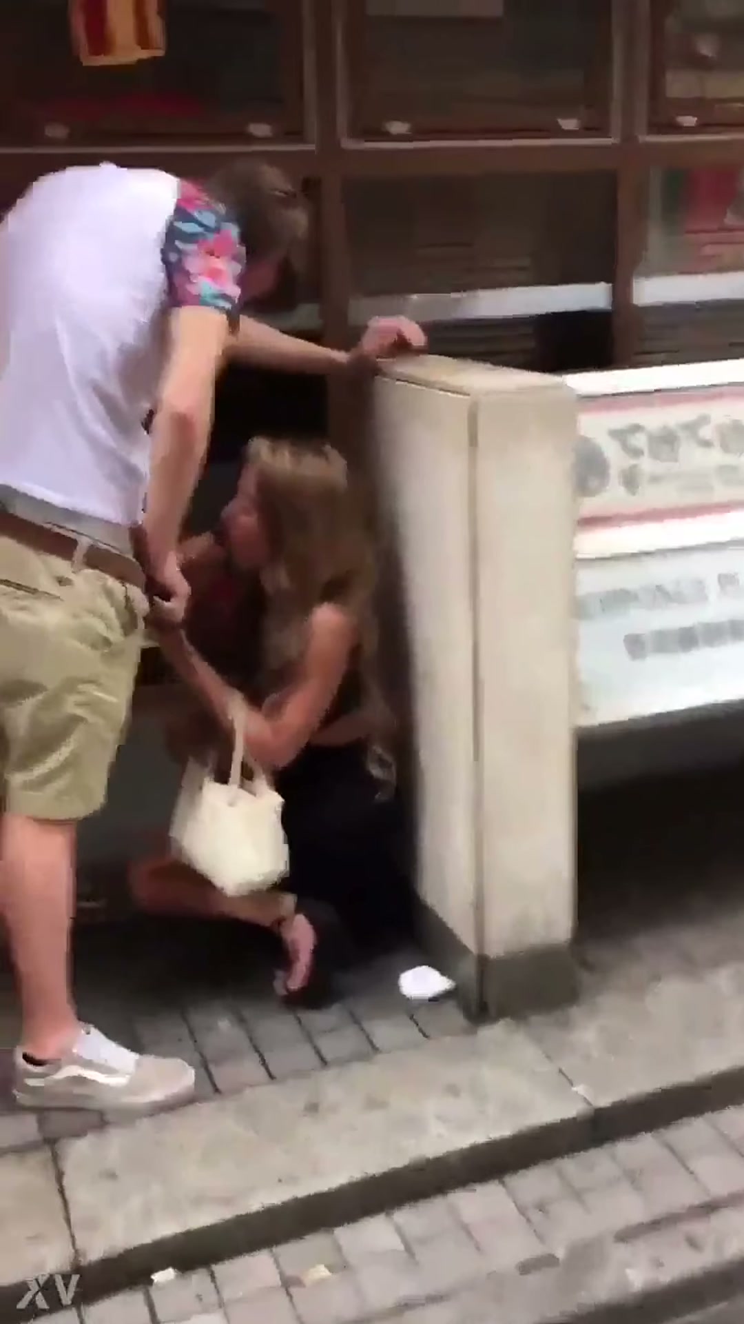 Caught giving a BJ in the street