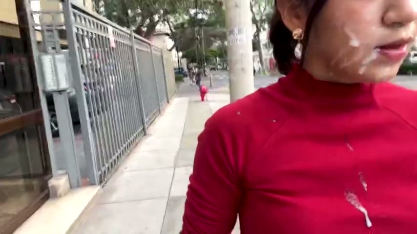 I feel amazing walking around with cum on my face