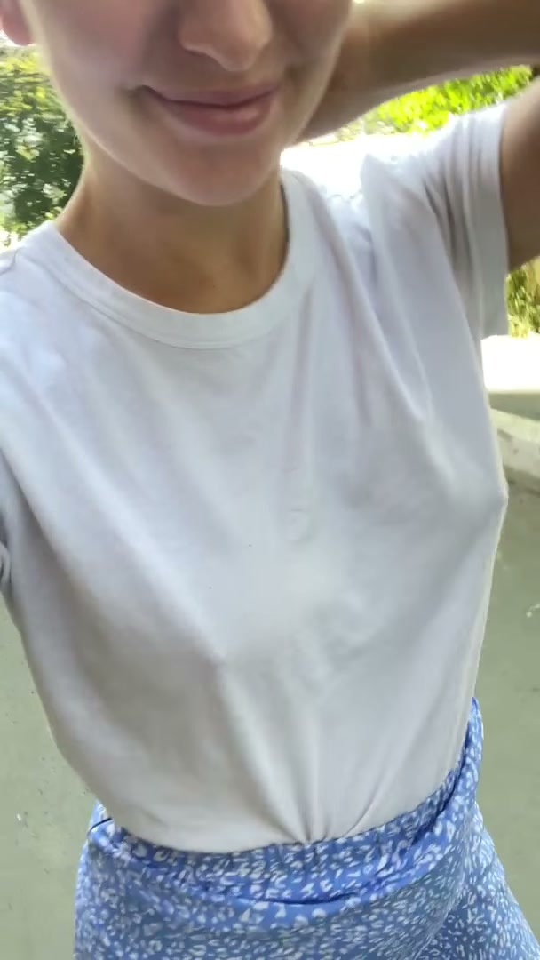 Would you stare if you saw me braless in the white t-shirt?