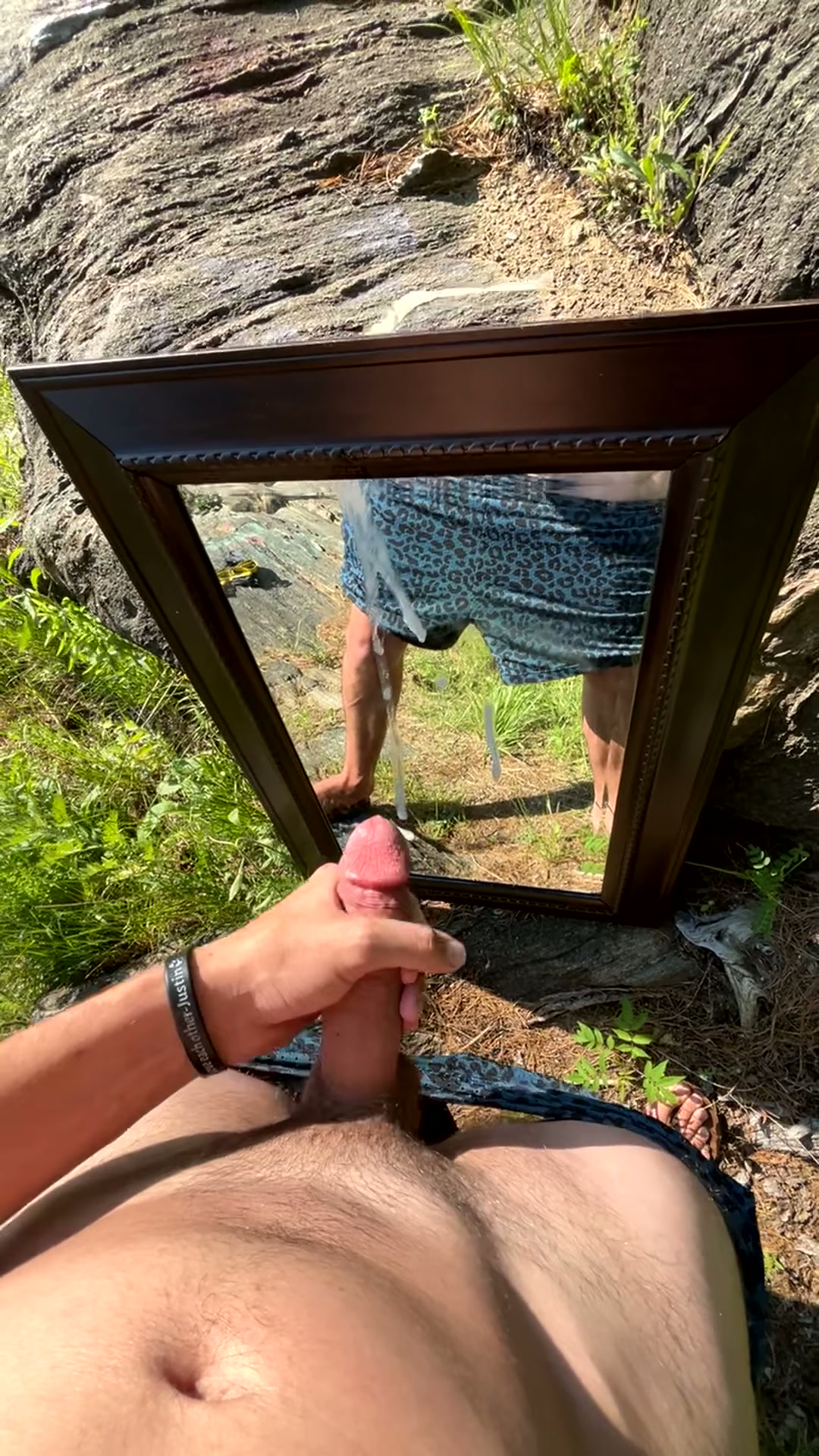 big cumshot out on my hike