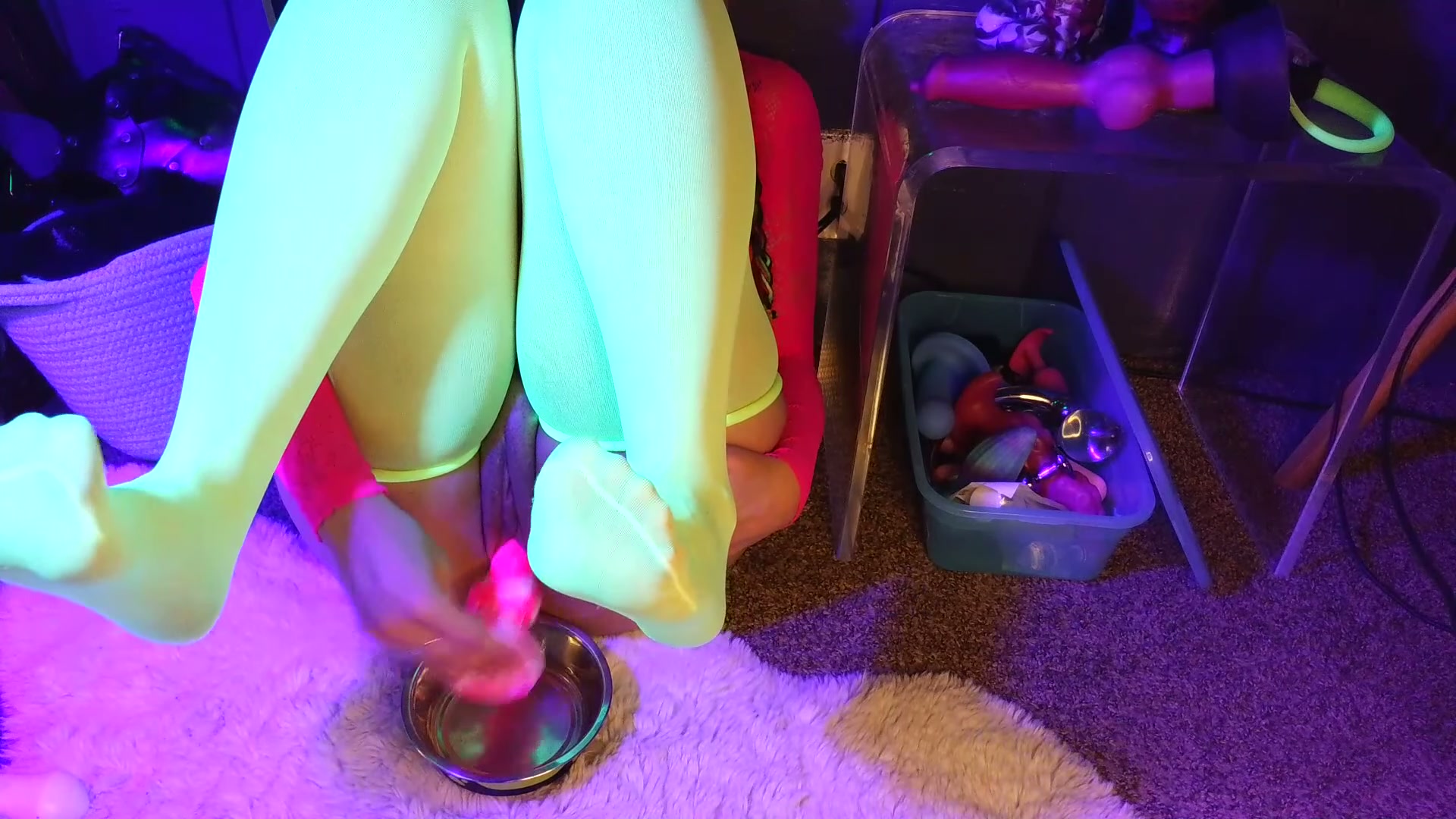 What is pup doing with her water bowl... [OC]