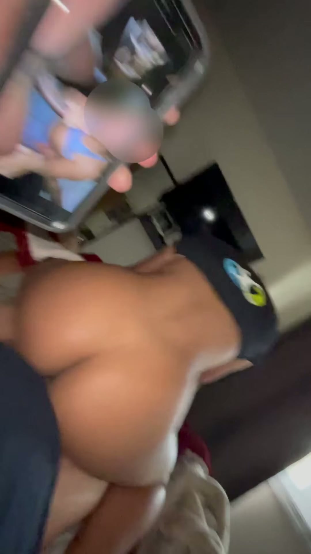 Riding hubbys cock while he watches a video of me me sucking my coworkers big black cock