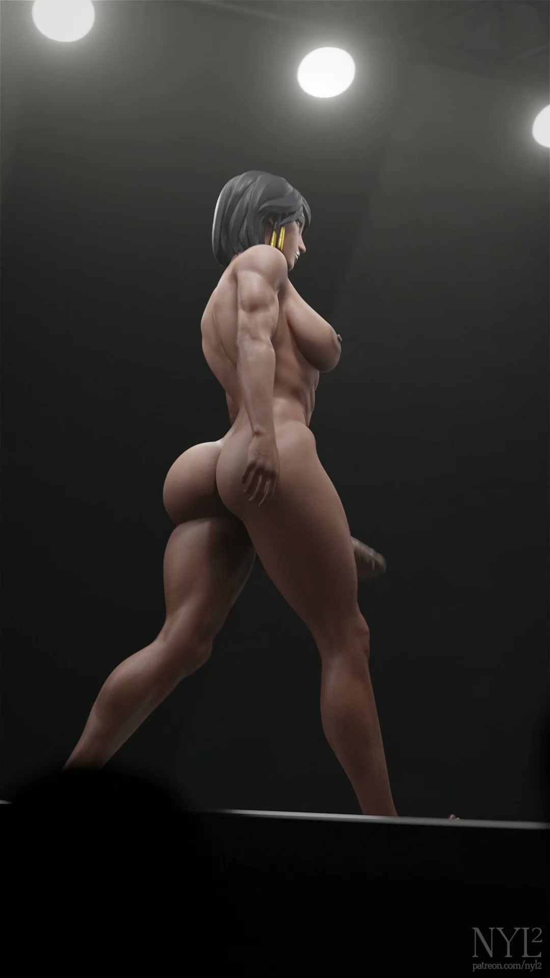 Pharah shows off her perfect body and her big, erect cock! (Nyl) [Overwatch]