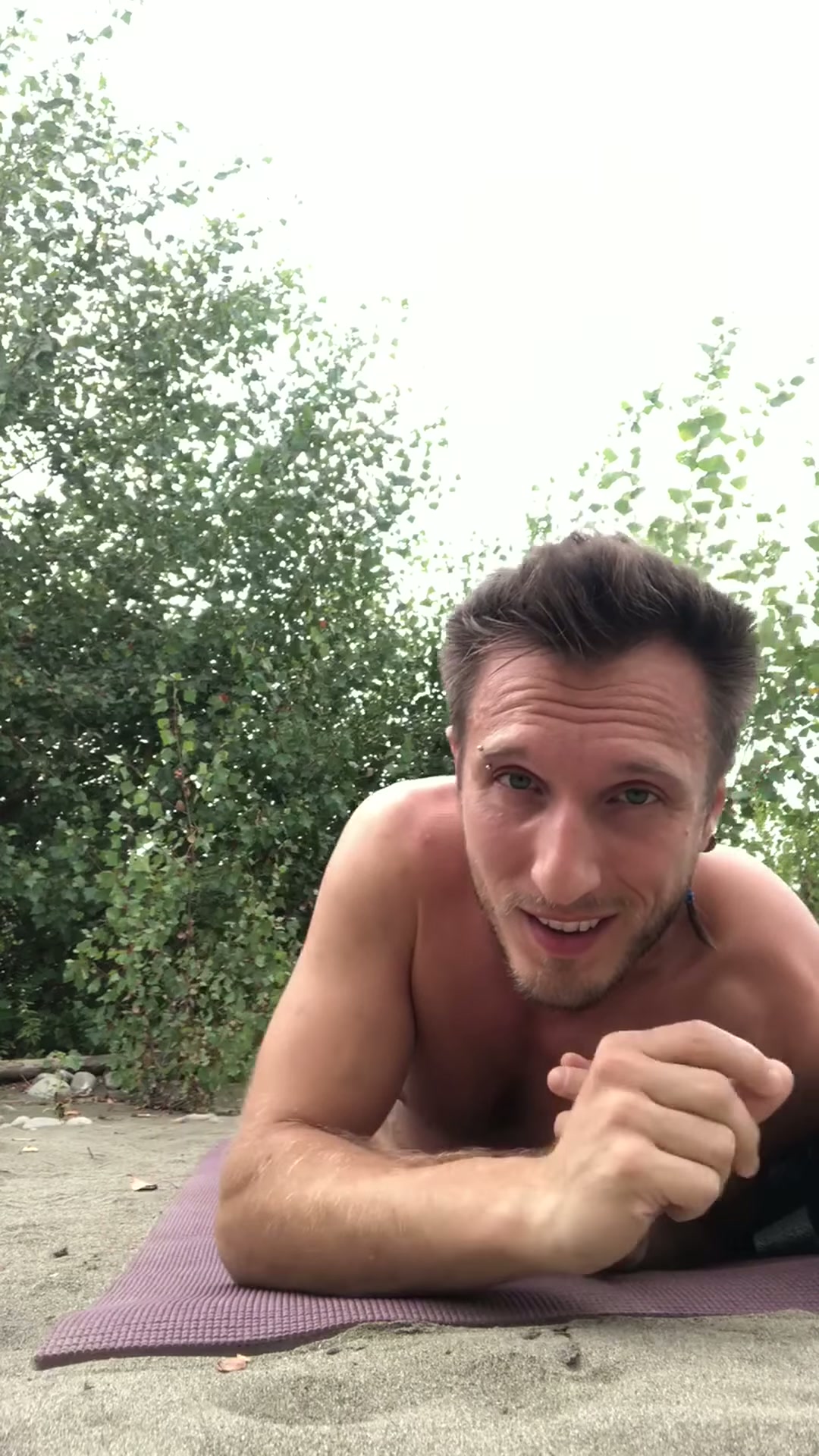 Hiding at nudist river